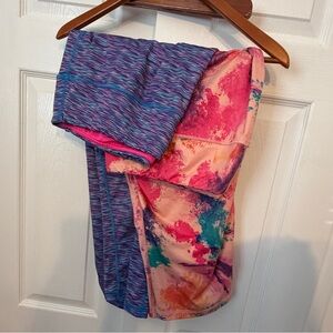 2 Pair Pro Player Active Leggings. Capri length. Plus size 3x